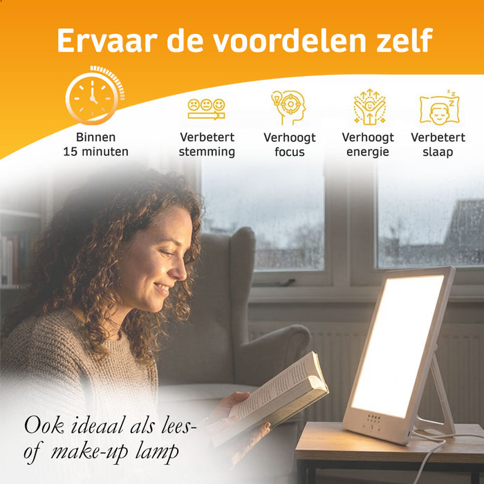 Daglichtlamp - Lichttherapie Lamp - 12.000 LUX - Tegen Winterdip