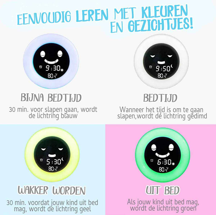 Bedtijd leren kinderen met gezichtjes