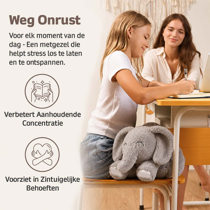 Verzwaringsknuffel Olifant - Verzwaarde Knuffel - 51cm - 2,3kg