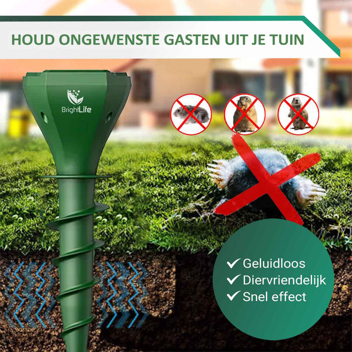 Mollenverjager op Zonne-energie – Diervriendelijk – Mollenbestrijding - 2 stuks