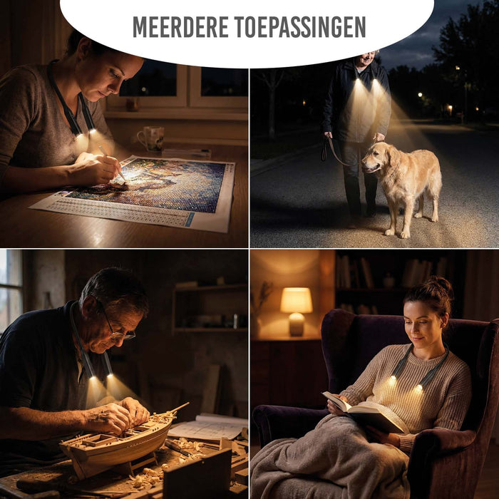 Neklamp - Leeslampje - Dimbaar – USB Oplaadbaar - 3 Lichtstanden