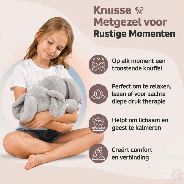 Verzwaringsknuffel Olifant - Verzwaarde Knuffel - 51cm - 2,3kg