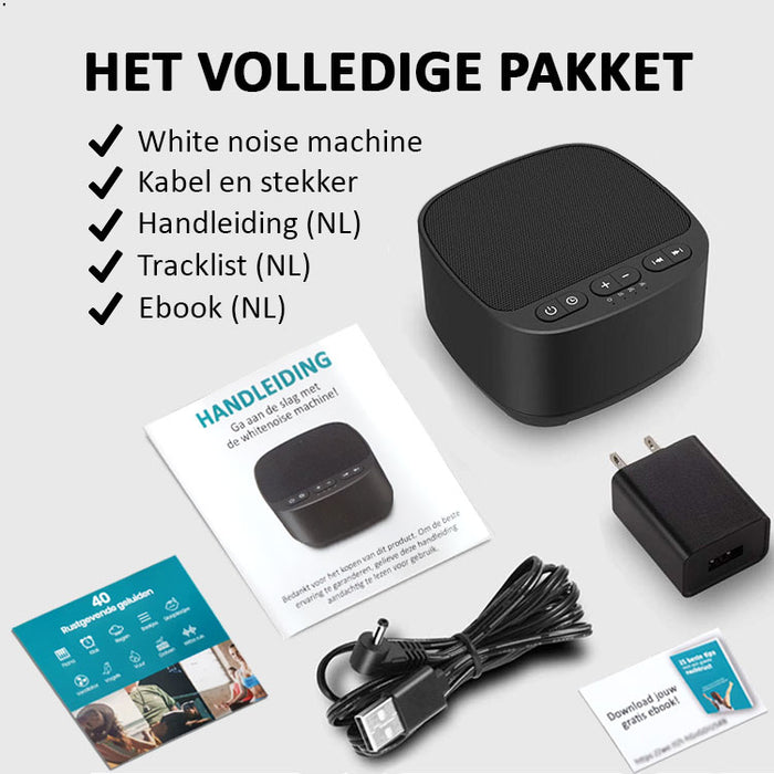 White noise machine - witte ruis apparaatje - 40 rustgevende geluiden