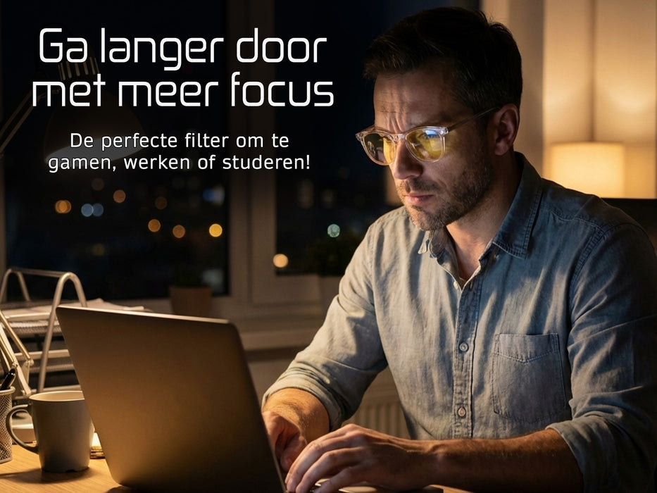Focus Computerbril transparant - Blauw licht filter bril - Voor overdag