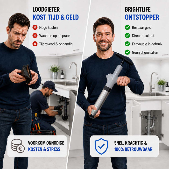 Professionele WC en Gootsteen Ontstopper - op luchtdruk Tot 8 Bar