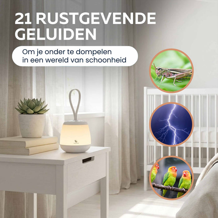Whitenoise machine - witte ruis - portable  -  met nachtlamp